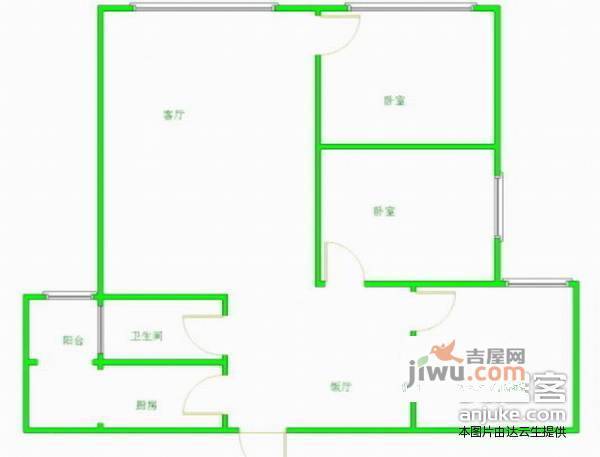 云景豪庭3室2厅1卫100㎡户型图