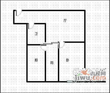 仁和金沙1室1厅1卫536㎡户型图