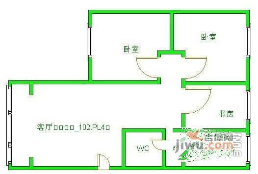 九里园3室2厅1卫126㎡户型图