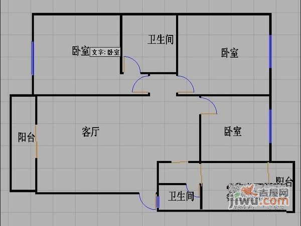 弘民新城3室2厅2卫132㎡户型图