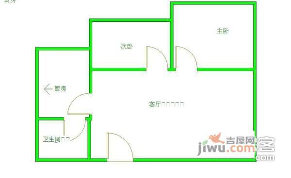 联合小区2室1厅1卫71㎡户型图