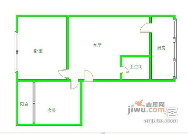 联合小区2室1厅1卫71㎡户型图