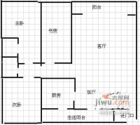 江安花园3室2厅2卫132㎡户型图