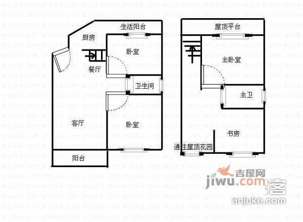 边城水恋3室2厅2卫156㎡户型图