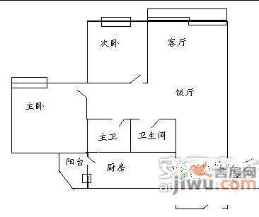 边城水恋2室2厅1卫99㎡户型图