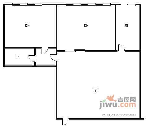 金色起跑线1室1厅1卫46㎡户型图