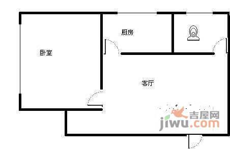 东怡园1室1厅1卫54㎡户型图