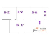 东怡园3室1厅1卫户型图