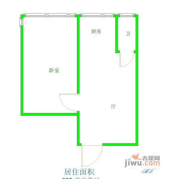 太阳门公寓1室0厅1卫户型图