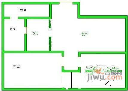 交桂巷小区2室2厅1卫88㎡户型图