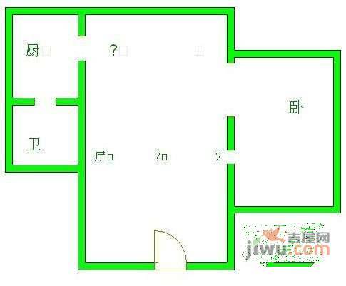 交桂巷小区1室1厅1卫47㎡户型图