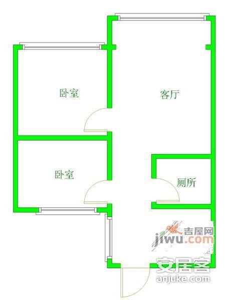 马鞍山小区2室1厅1卫户型图