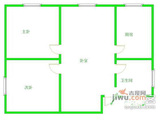 交桂二巷小区2室2厅1卫85㎡户型图