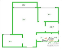 大城小居2室2厅1卫户型图