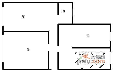 九里苑1室1厅1卫户型图