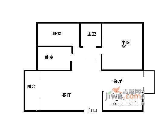 静水香榭3室2厅1卫89㎡户型图