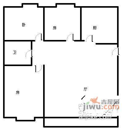 佳美花园3室1厅1卫89㎡户型图