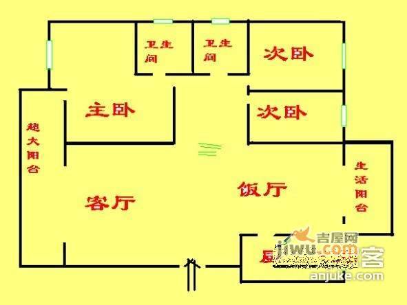 大成天府景秀3室2厅2卫175㎡户型图