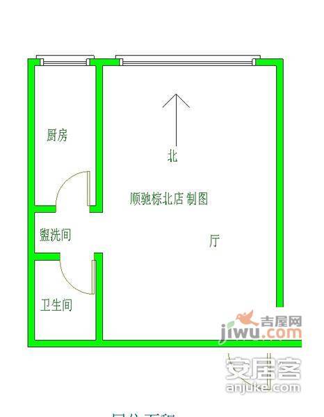 新时空公寓1室0厅1卫40㎡户型图