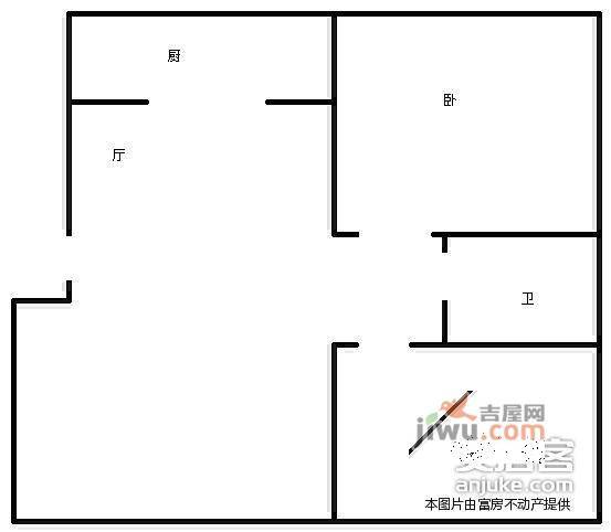 红瓦一二期2室2厅1卫84㎡户型图