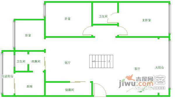 华明庭院3室2厅2卫125㎡户型图