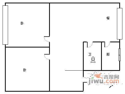 鑫源公寓2室2厅1卫92㎡户型图