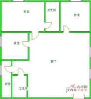 锦川楼3室2厅2卫160㎡户型图