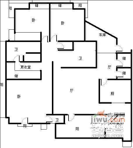 麓山国际逸翠谷5室3厅4卫259㎡户型图