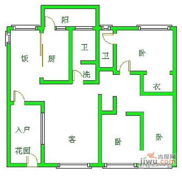 凯莱丽景雅筑3室2厅2卫157㎡户型图