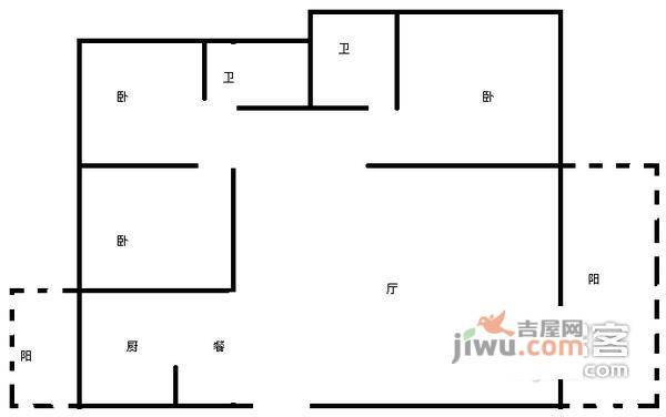 上林宽境南区3室2厅2卫157㎡户型图