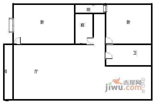 海峡新城一期2室2厅1卫86㎡户型图