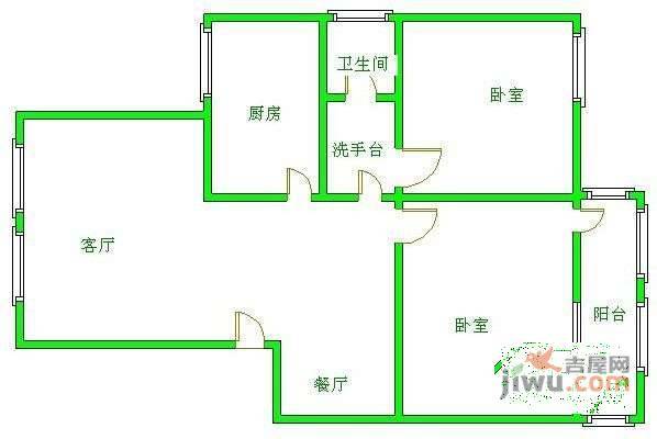 金南园2室2厅1卫户型图