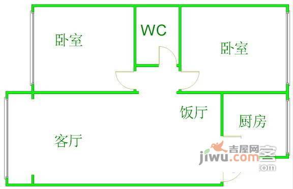 芙蓉苑2室2厅1卫89㎡户型图