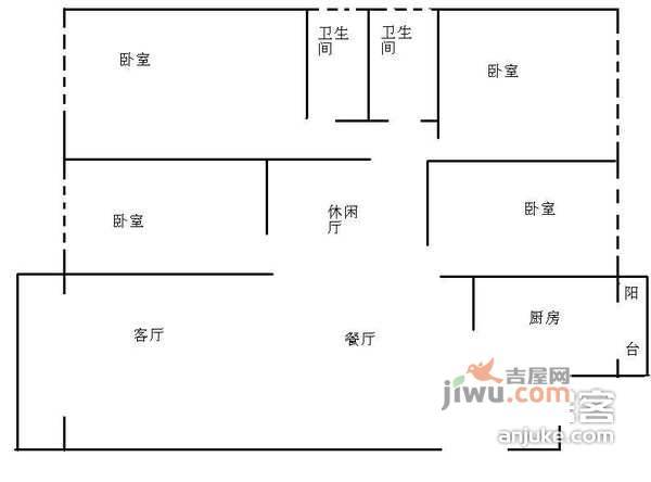 学府美地4室2厅2卫136㎡户型图