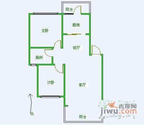 花样年别样城2室2厅1卫户型图