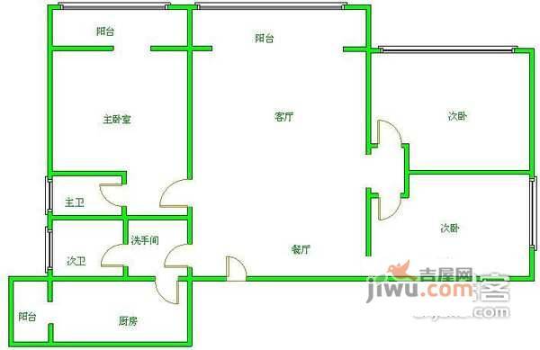 千禧花园3室2厅2卫159㎡户型图