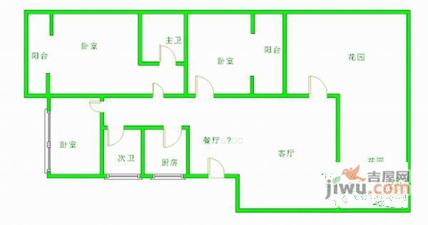 千禧花园3室2厅2卫159㎡户型图