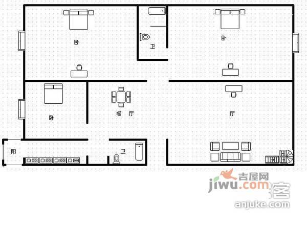 千禧花园4室2厅3卫户型图