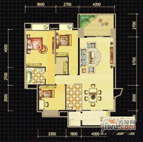 水印城3室2厅2卫138㎡户型图