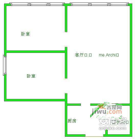 一环路西三段小区2室1厅1卫77㎡户型图