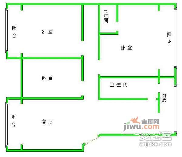 欣园3室2厅2卫169㎡户型图