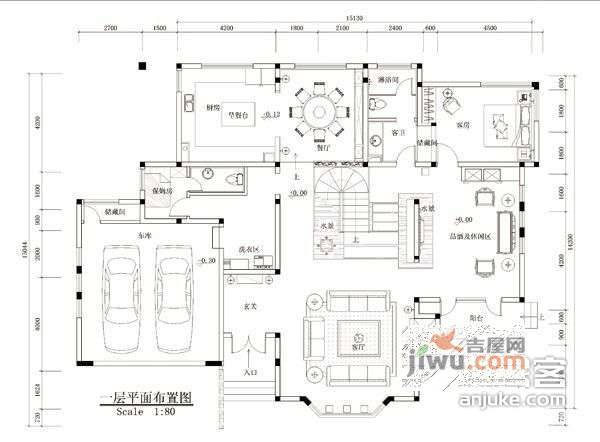 雅居乐花园独栋5室3厅4卫556㎡户型图