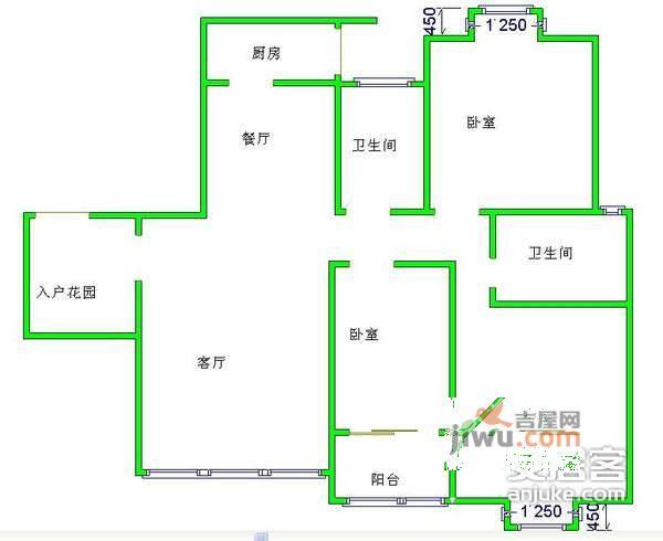 云翔金谷3室2厅2卫147㎡户型图