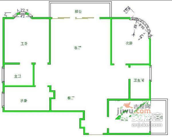 南华苑3室2厅2卫130㎡户型图