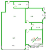 新筑小区2室2厅1卫83㎡户型图