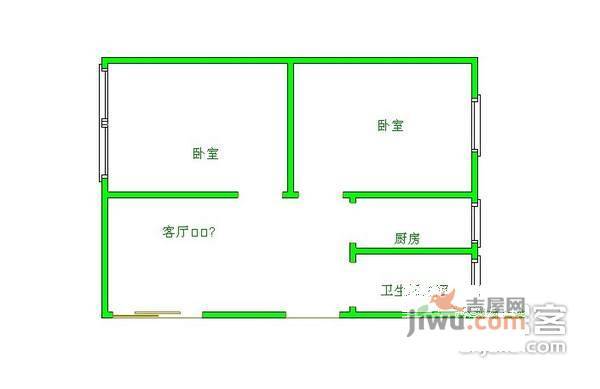 金琴路南二巷小区2室1厅1卫户型图