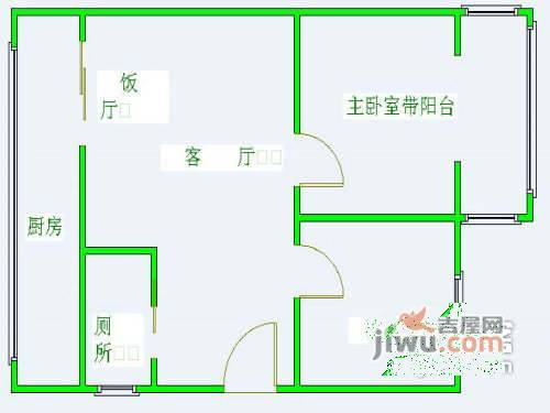 营门口路小区2室2厅1卫81㎡户型图