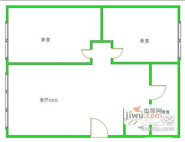 中房平景苑住宅东区2室2厅1卫864㎡户型图