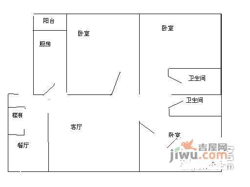 启明柳岸馨苑3室2厅2卫135㎡户型图