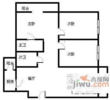 御城3室2厅2卫131㎡户型图